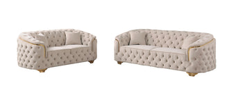compare product Crown Beige Velvet Lounge