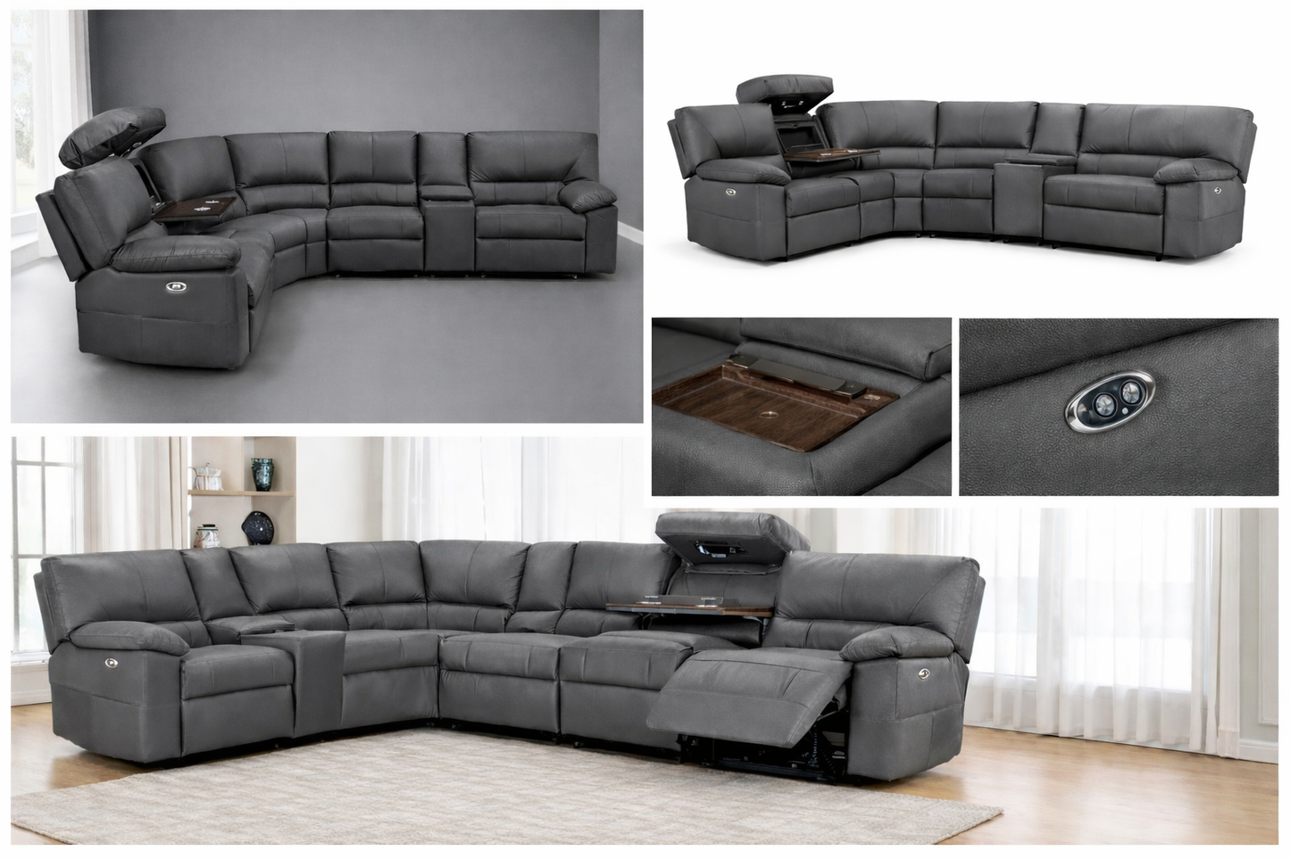 Ex-Caliber Fabric Modular Lounge with ELECTRIC RECLINER