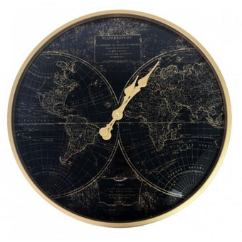 compare product Round Clock - World Map 45CM