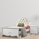 Ivory white kids’ bed suite with sturdy bed, tallboy, bedside table, and optional desk and hutch for storage.