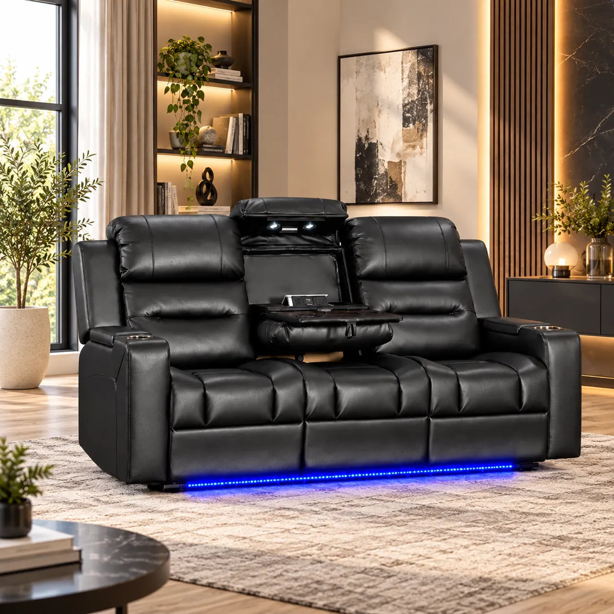 LUXIMO  LEATHER 3 Seater Electric Recliner
