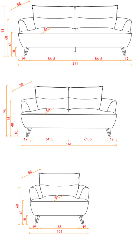 Lydia Lounge with beige upholstery and modern appeal, set in a cozy living area.