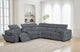 Milano Modular Fabric Corner Lounge with Electric Recliner – Grey