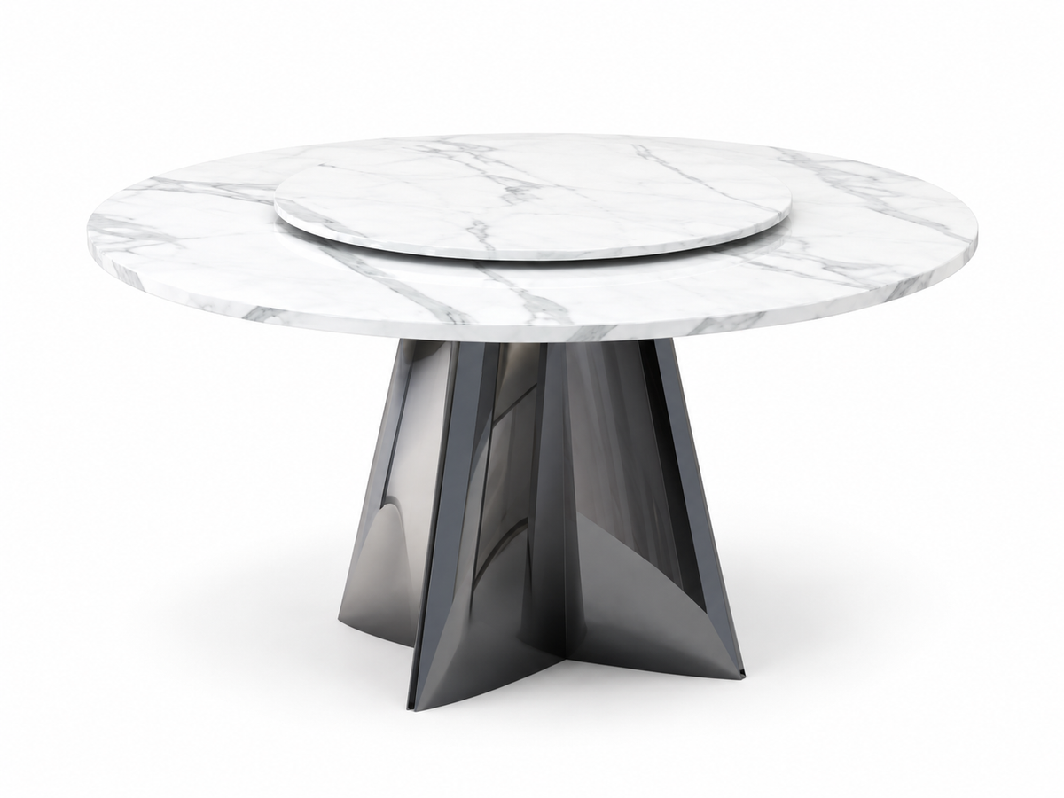 Elara Round Marble Dining Set