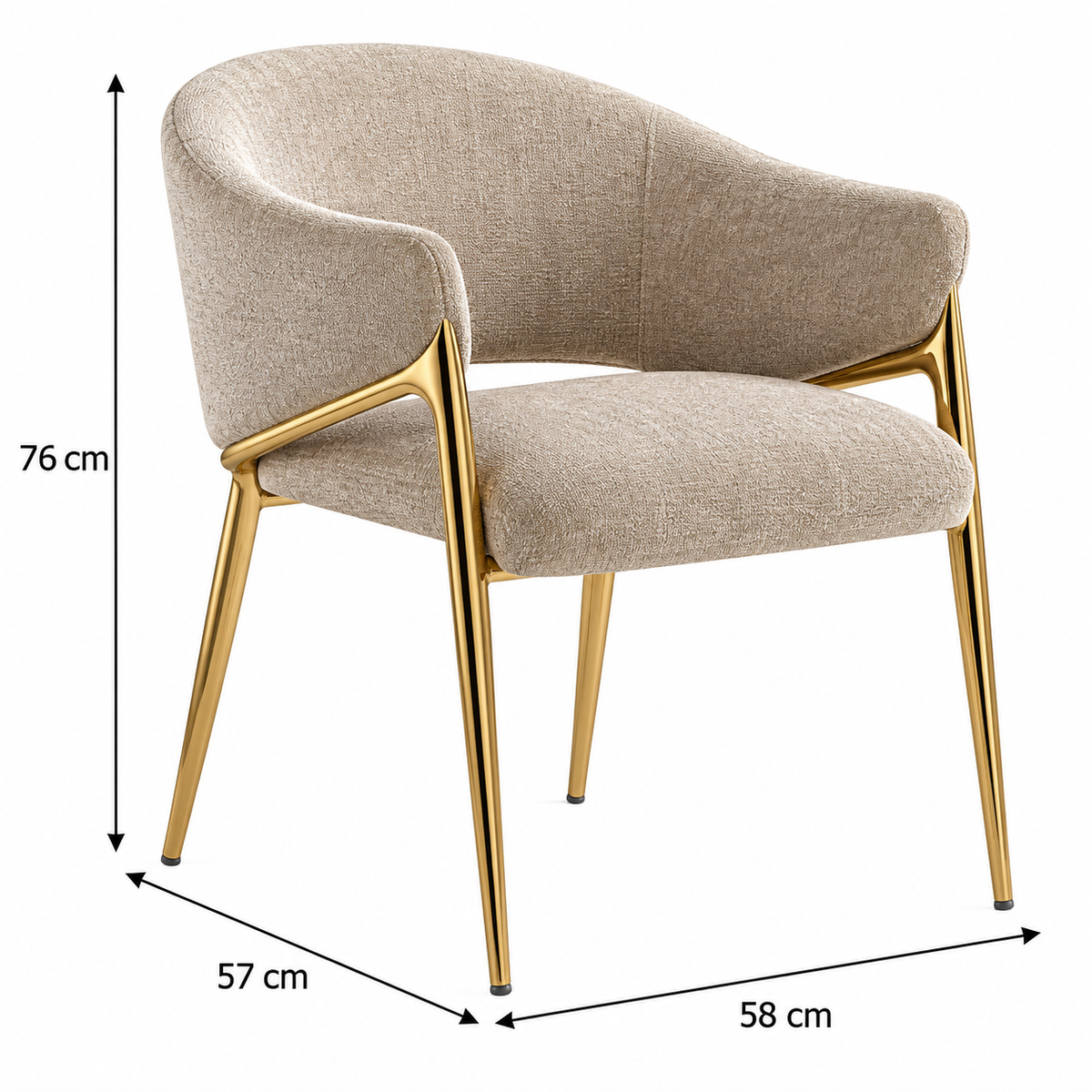 Maison Dining Setting – Marble & Gold 200cm and Chairs