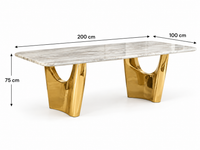 Maison Dining Setting – Marble & Gold 200cm and Chairs