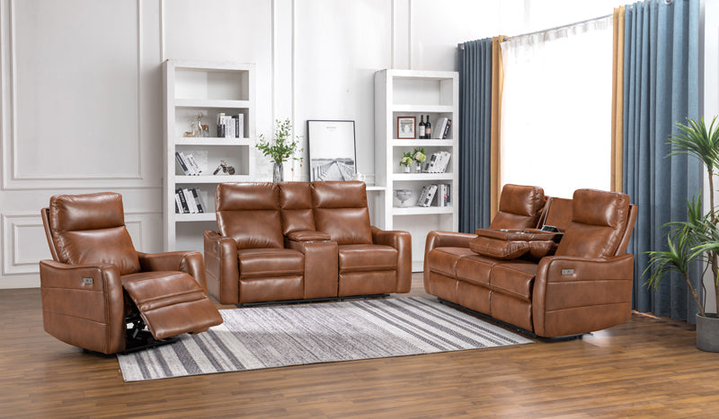 Nadia Recliner Set with USB charging and flexible seating, set in a luxurious lounge.