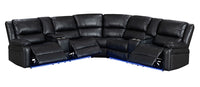 Nevada Corner Leather Electric Recliners with LED Lights