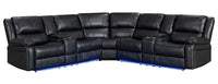Nevada Corner Leather Electric Recliners with LED Lights