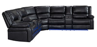 Nevada Corner Leather Electric Recliners with LED Lights