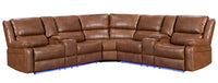 Nevada Corner Leather Electric Recliners with LED Lights