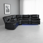 Nevada Corner Leather Electric Recliners with LED Lights