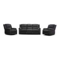 Onyx Captain Lounge 3+1+1 (Manual) with Rhino fabric and lumbar support, in a chic interior.
