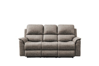 Brown Manhattan Rhino Fabric 2-Seater with dual manual recliners, enhancing a cozy living space.