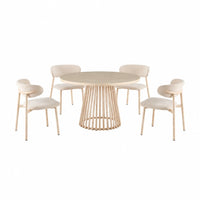 Santino Travertine Dining Setting 110 CM