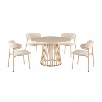 compare product Santino Travertine Dining Setting 110 CM