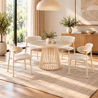 Santino Travertine Dining Setting 110 CM