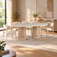 Santino Travertine Dining Setting 180cm