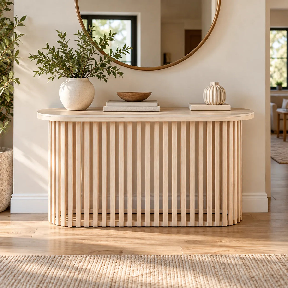 Santino Travertine Hallway Table 140cm