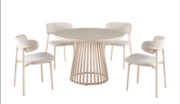 Santino Travertine Dining Setting 110 CM
