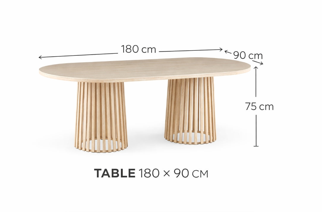 Santino Travertine Dining Table 180cm