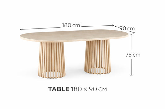 Santino Travertine Dining Table 180cm