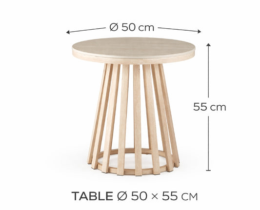 Santino Travertine Lamp Table 50cm