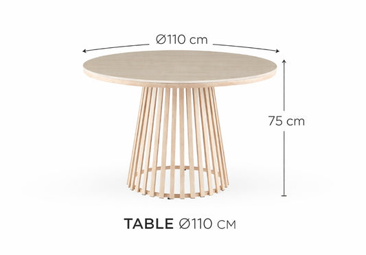 Santino Travertine Dining Table 110cm Round