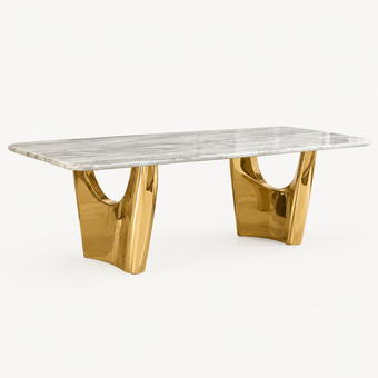 compare product Maison Dining Setting – Marble & Gold 200cm and Chairs