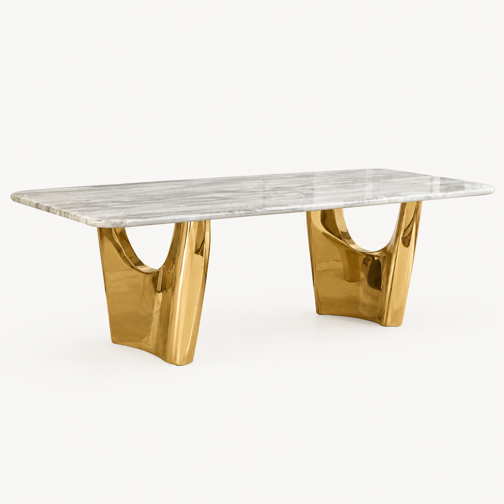 Maison Dining Setting – Marble & Gold 200cm and Chairs – Half Price ...