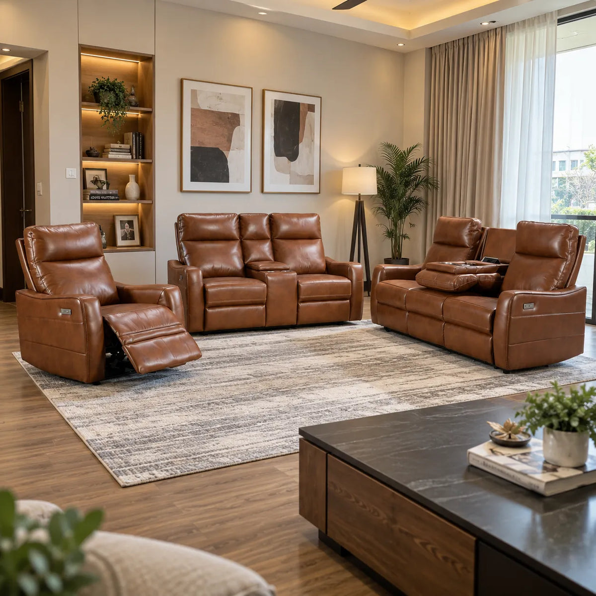Nadia Lounge With Electric Recliners
