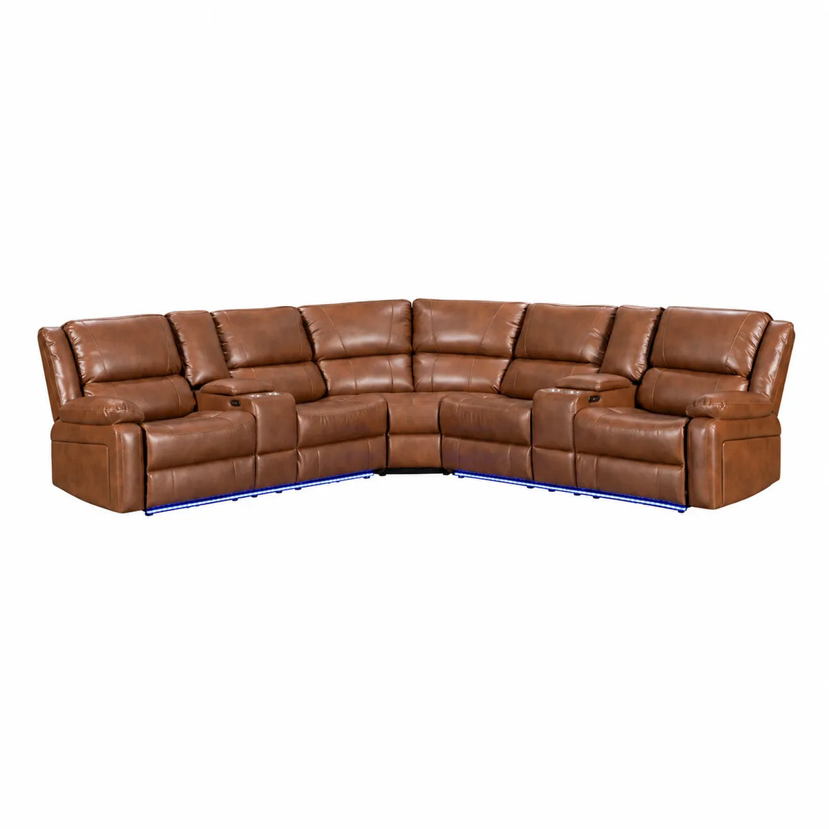 Nevada Corner Leather Electric Recliners With Led Lights