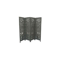 Mango wood room divider with extendable design and unique finish, displayed in a modern space.