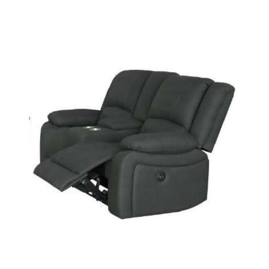 Jet Captain Lounge 2-Seater (Electric) with center console and Rhino fabric, set in a modern living room.