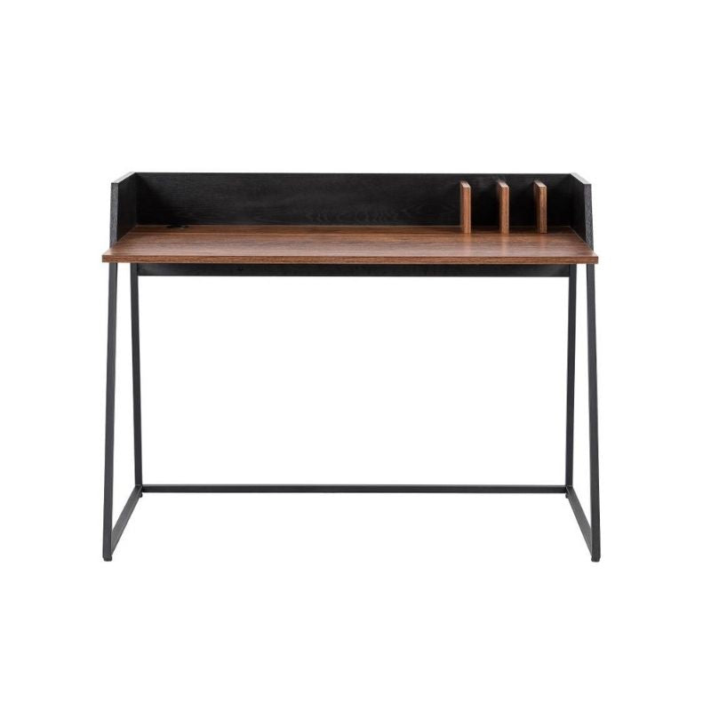 Kennet Work Desk with two-tone finish and angled metal legs, set in a modern workspace.