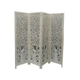 Screen Life Dig 4-panel mango wood screen with exotic pattern, set in a stylish living room.