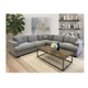 Dark Grey or Light Grey 5 seater lounge with high-performance polyester upholstery, goose feather cushions, and a sturdy timber frame for modern elegance.