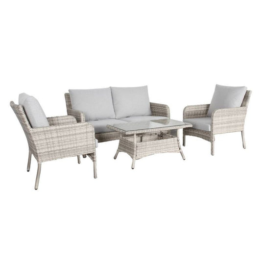 PRIESTLY OUT 4PC SOFA ET-LIGHT GREY(2CTN)