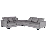 Modular deep seated lounge with foam cushions, loose seat and back cushions, and an ottoman for added versatility.