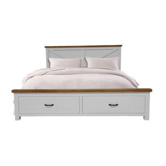 compare product BARNIE K STRG BED 219X197X120CM-CHESTNUT/WHT(4PC)