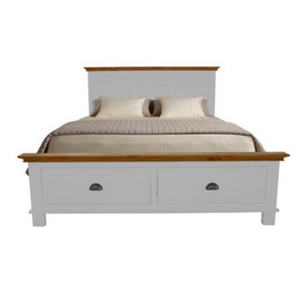 compare product LYNBOOK KING STRG BED 218X201X120CM-CHOC/WH-4CTN