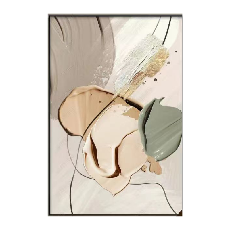 Leonard Hand Oil Poster with Black Frame Painting