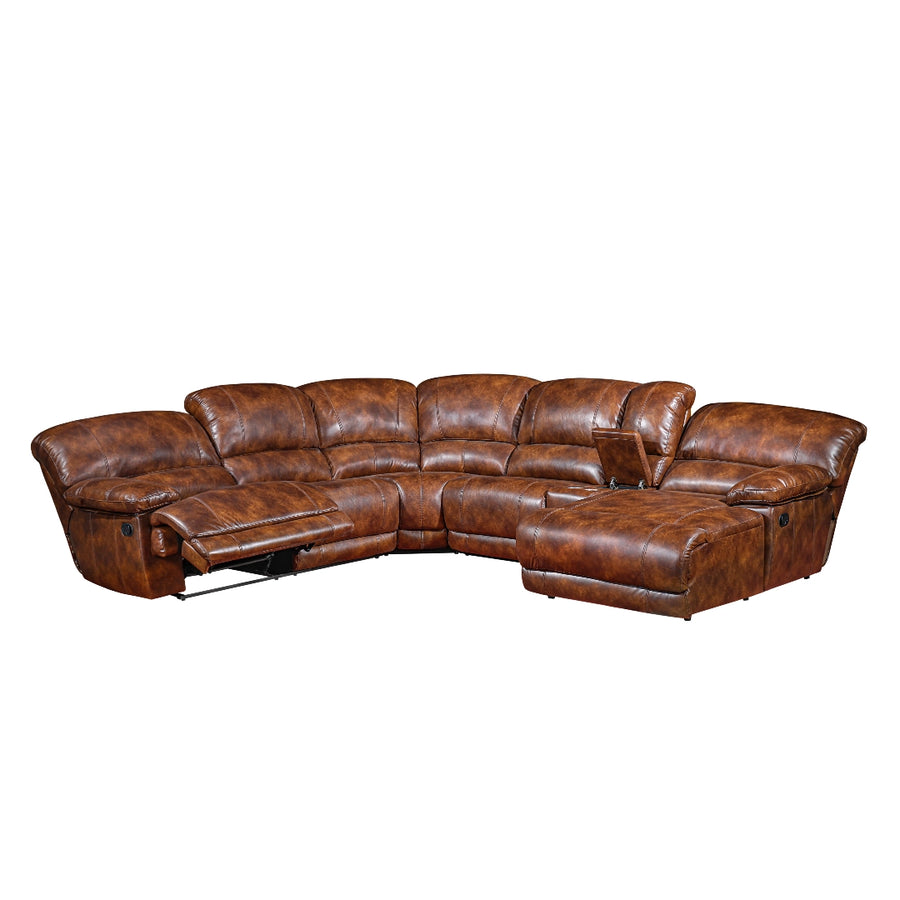 San Marco Corner Leather Lounge with Manual Recliner and Chaise