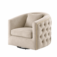 Crown Velvet Single Swivel Chair