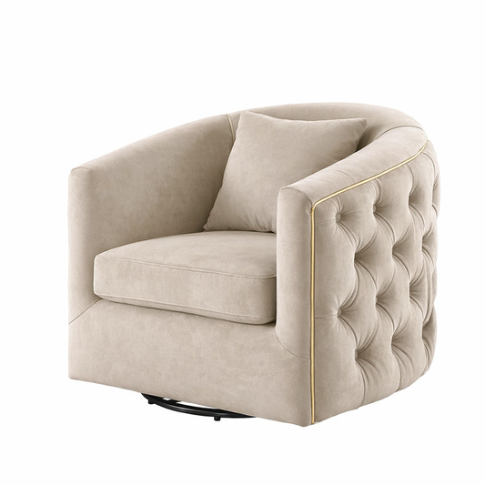 Crown Velvet Single Swivel Chair