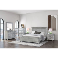 Kamyyn Queen Bedroom Set, made of durable wood, offers a queen bed, two bedsides, and a tallboy for storage.