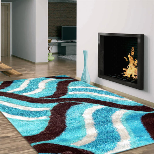 Luxury Shaggy 5328 Turquoise Rug