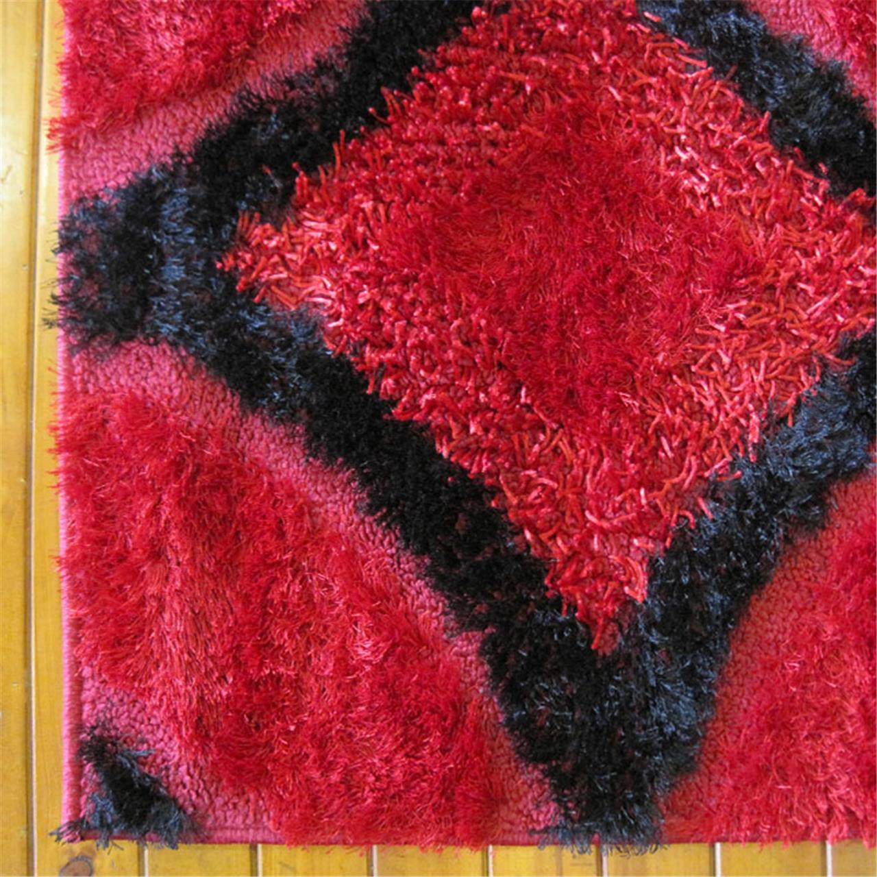 Luxury Shaggy 6048 Red Rug