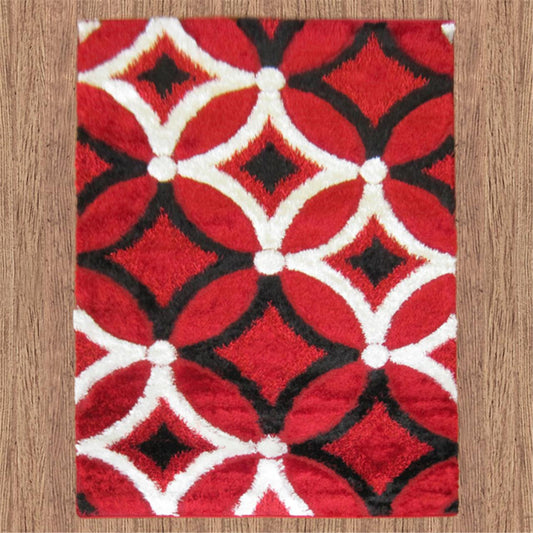 Luxury Shaggy 6048 Red Rug