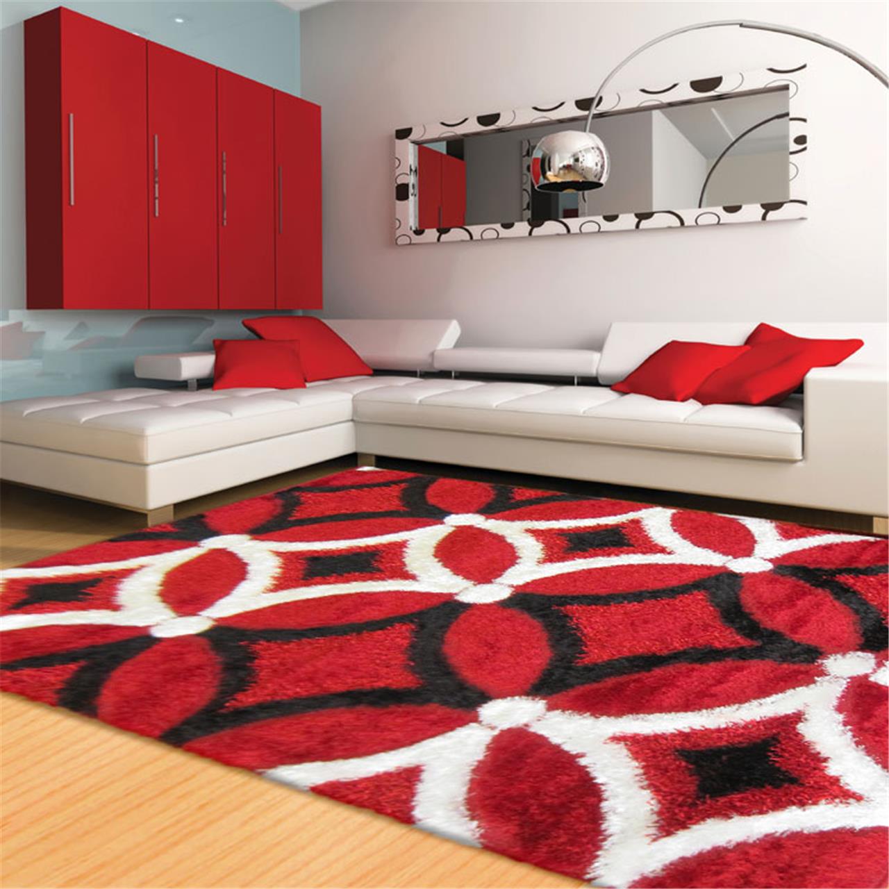Luxury Shaggy 6048 Red Rug
